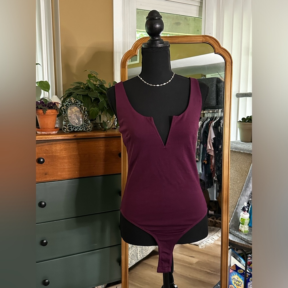 LuLu’s XOXO Burgundy Sleeveless Bodysuit